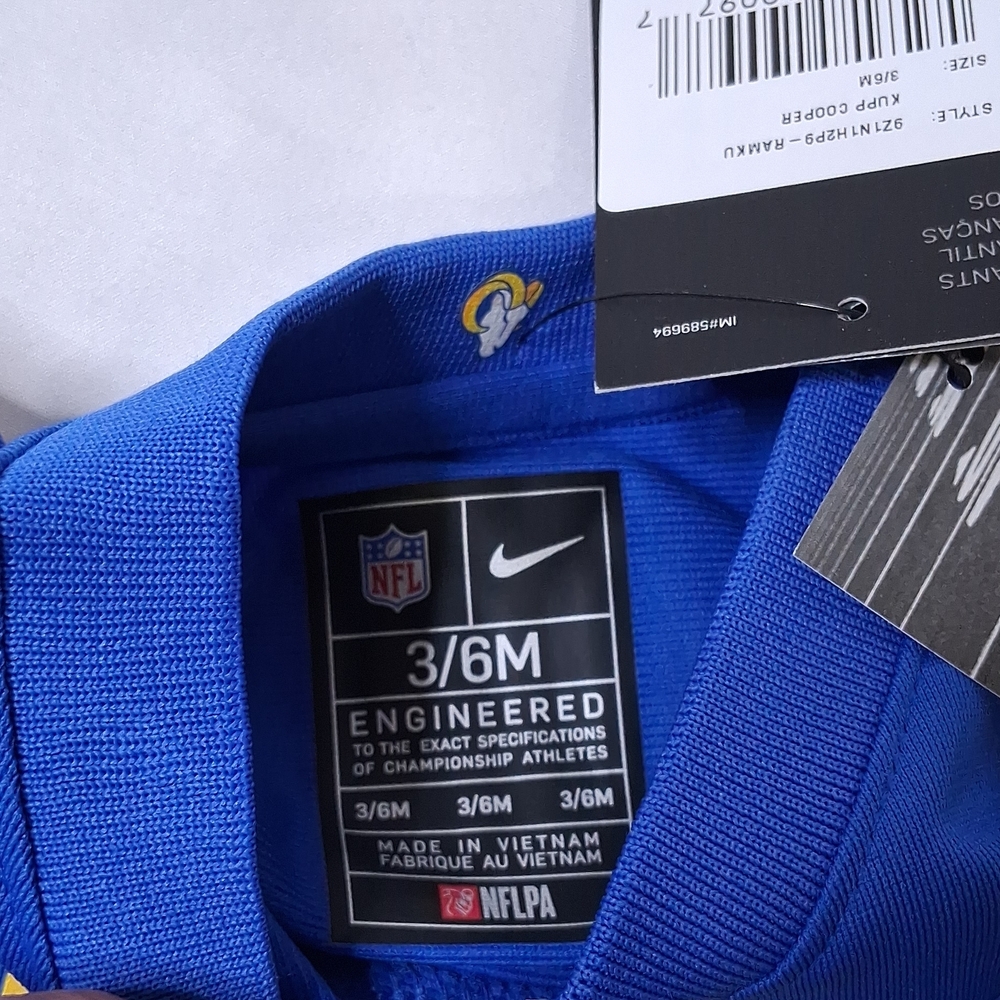 Nike Rams Blue and Yellow Baby One-Piece Bodysuit #10 - Picture 4 of 4